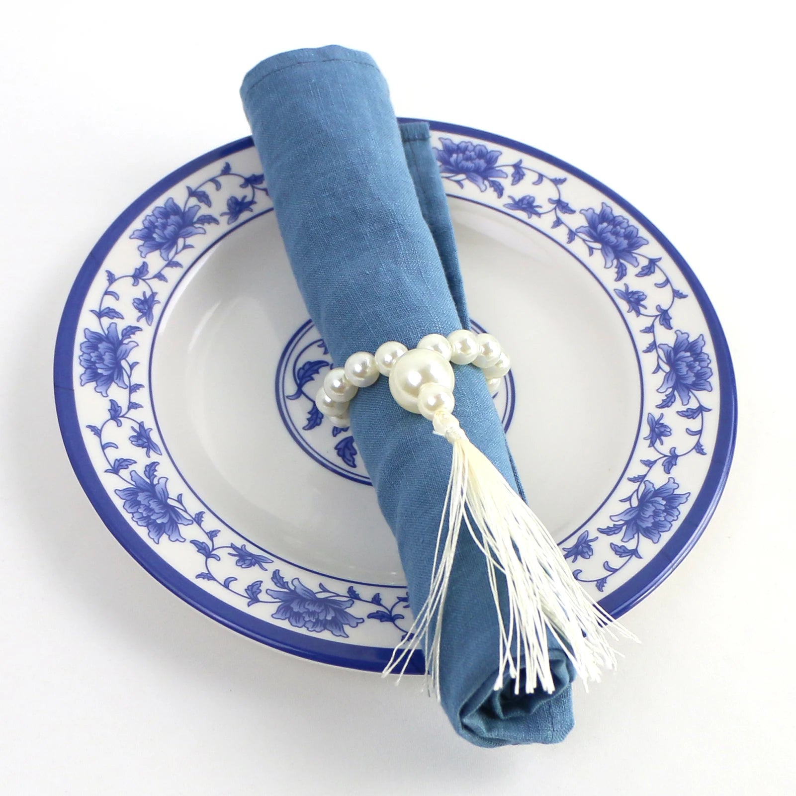 Kit Anéis de Guardanapo Pérola Artesanal 12 Pcs