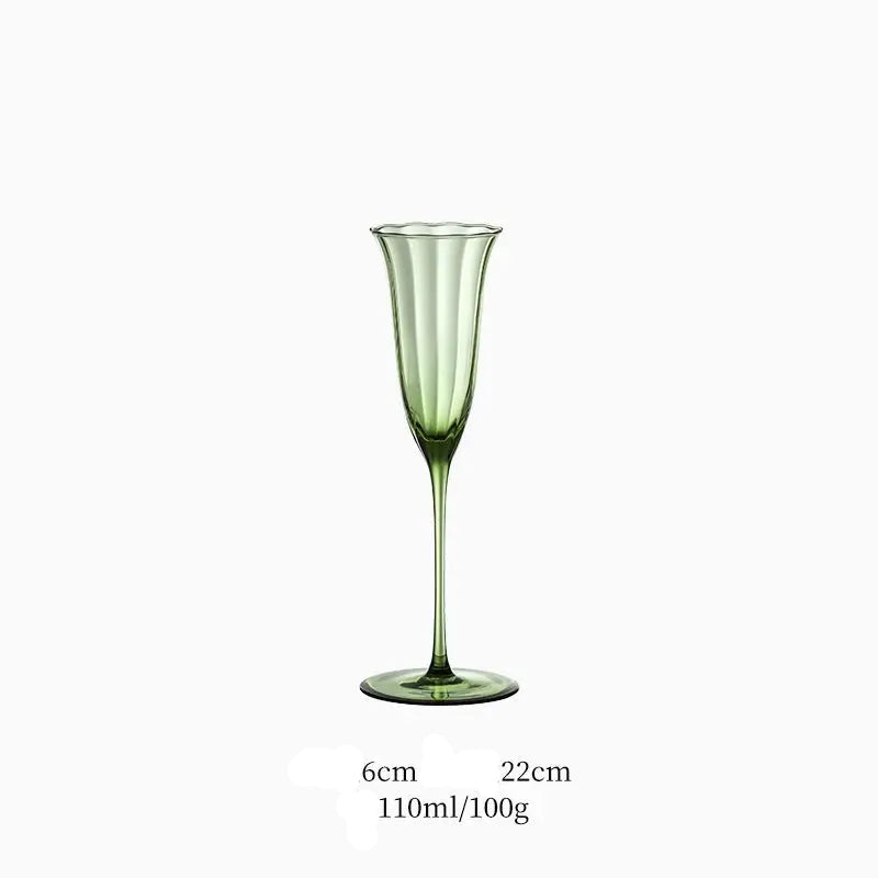 Taças de Cristal Verde Nórdico Retrô