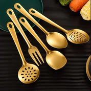Conjunto Utensílios Gold em Inox - 6pcs