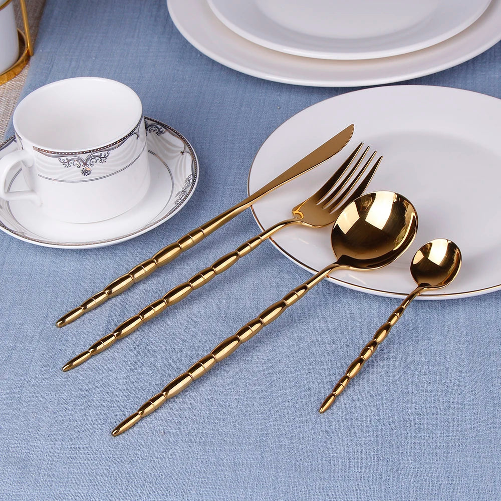 Conjunto Talheres Gold - 8 ou 12pcs