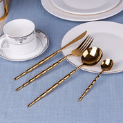 Conjunto Talheres Gold - 8 ou 12pcs