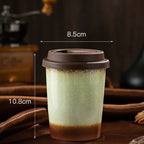 Caneca de Café em Cerâmica Premium com Tampa de Silicone 290ml e 350ml