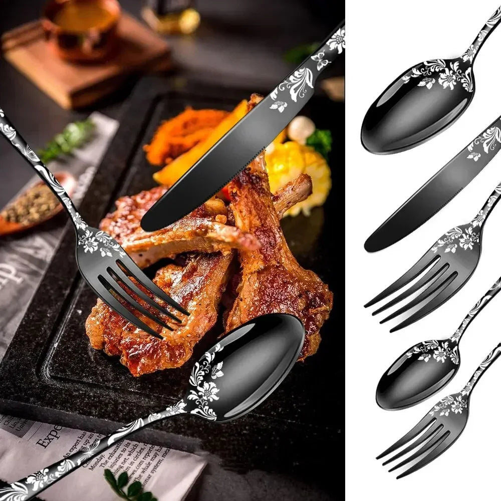 Conjunto Talheres Ramalhete 20 Pcs em Inox