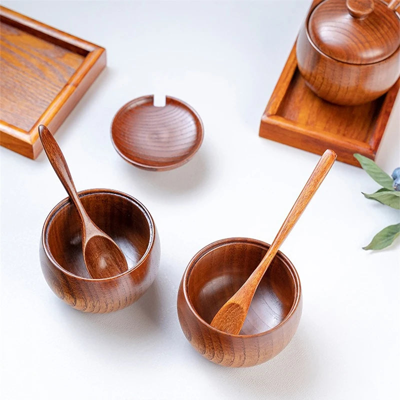 Conjunto de Frascos de Madeira para Temperos Elegante