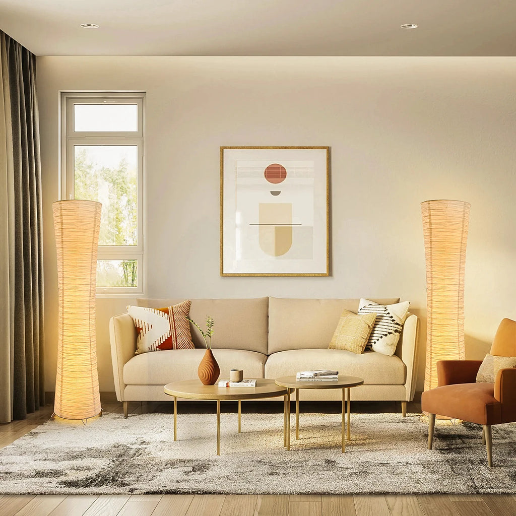 Luminária de Chão Cilíndrica com Luz LED Ajustável