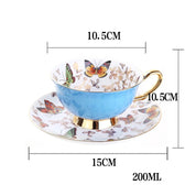 Xícara e Pires Butterfly em Porcelana
