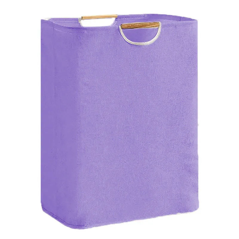 Cesto de Roupa Suja Luxo com Alças de Bambu