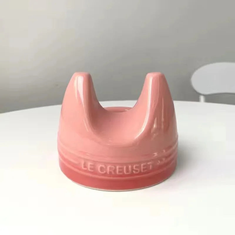 Suporte Elegante de Cerâmica para Tampa e Colher