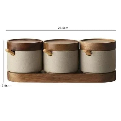 Organizador de Condimentos Cerâmica e Madeira 5 Modelos