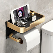 Suporte Compacto para Banheiro Dourado e Preto