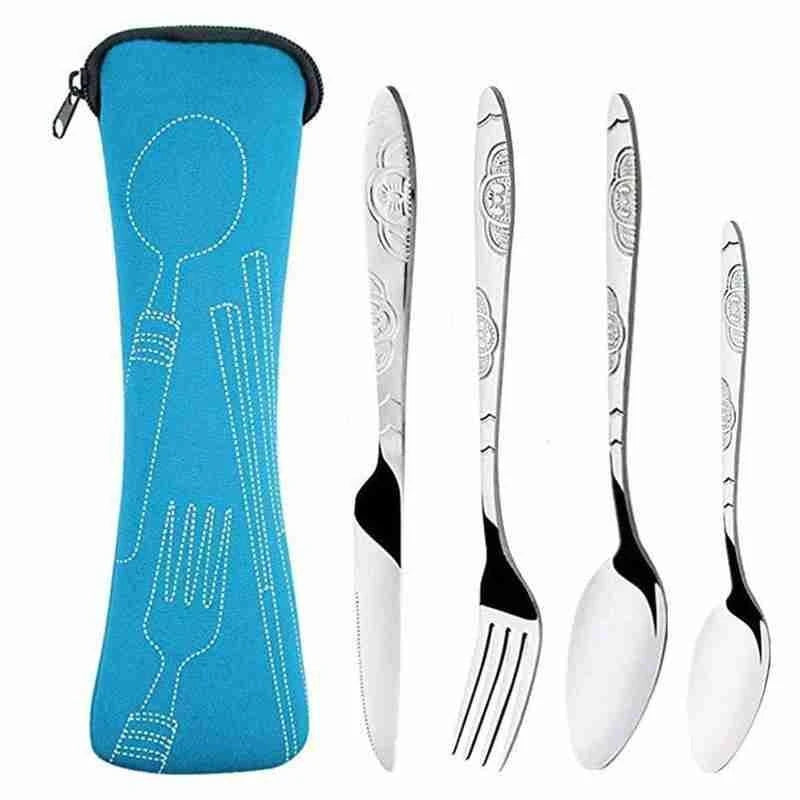 Kit Talheres Desenhado em Metal 4 Pcs