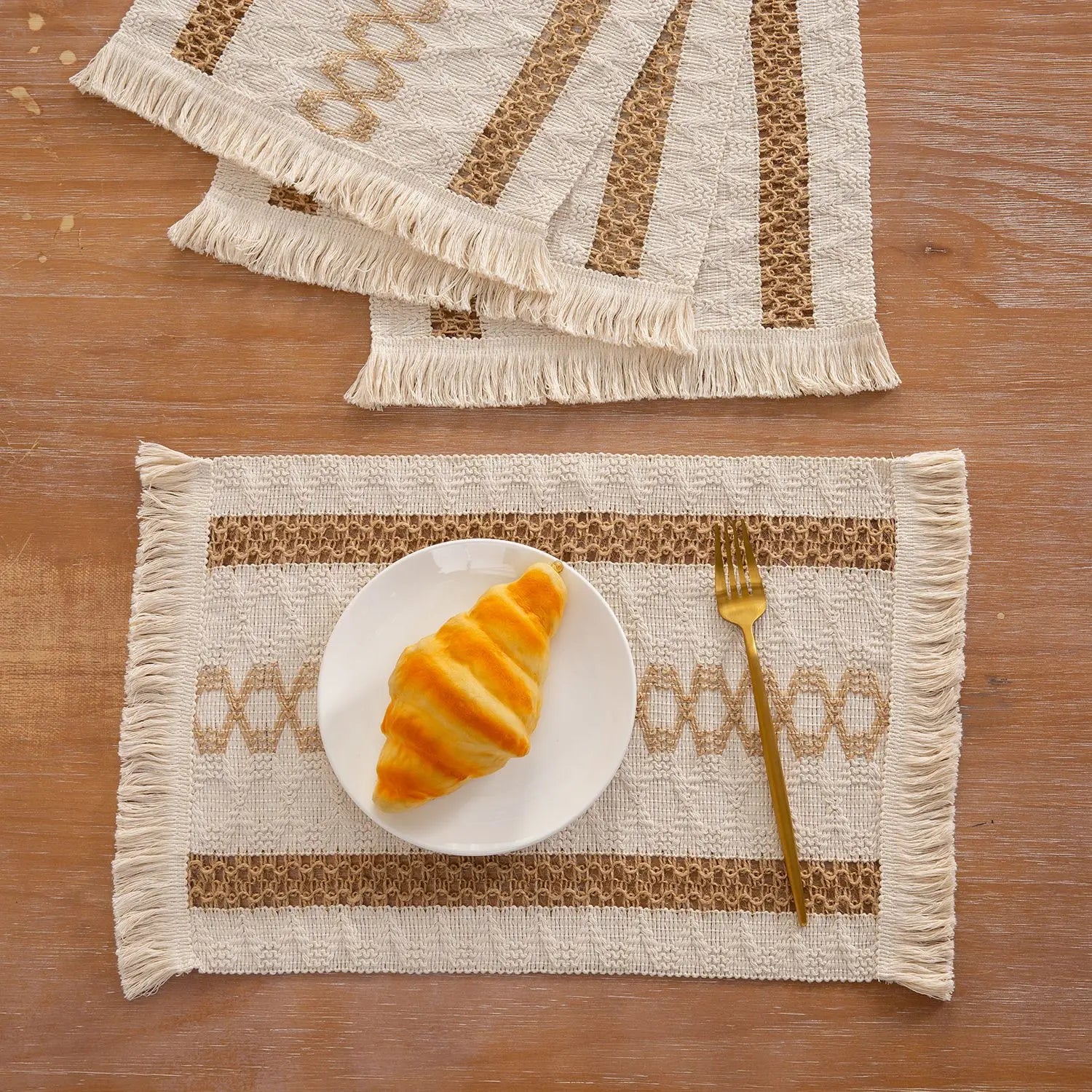 Conjunto Descanso para Prato de Linho Feito a Mão 4 ou 6pcs