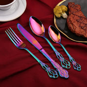 Kit Talheres Retrô em Inox - 4pcs