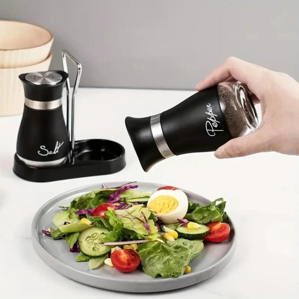Conjunto Saleiro e Pimenteiro em Aço Inox