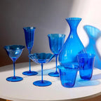 Taças de Cristal Azul Safira para Vinho e Coquetéis