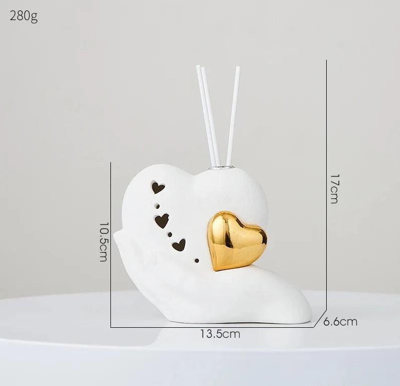 Linha Ornamentos Coração 3 Modelos em Cerâmica