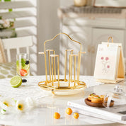 Metal Glass Cup Storage Rack, Em forma redonda, Resistente ao esmagamento, Dreno, Criativo, Casa, Cozinha, Decoração Bar