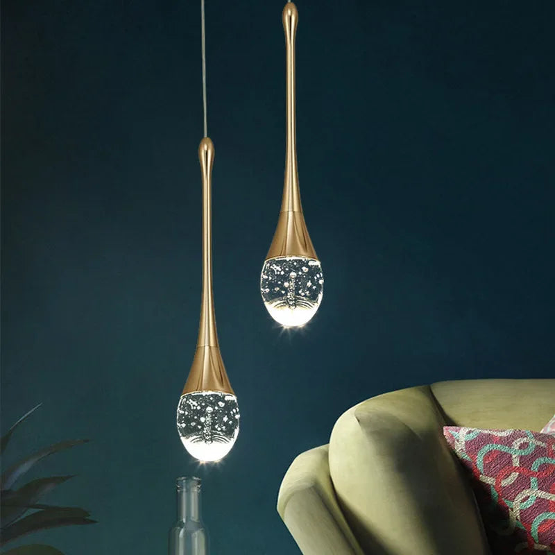 Modern Bubble Crystal Chandelier, Lâmpada suspensa, Luzes pendentes para sala de jantar, Quarto, Bar, Café, Lâmpada LED para decoração de casa