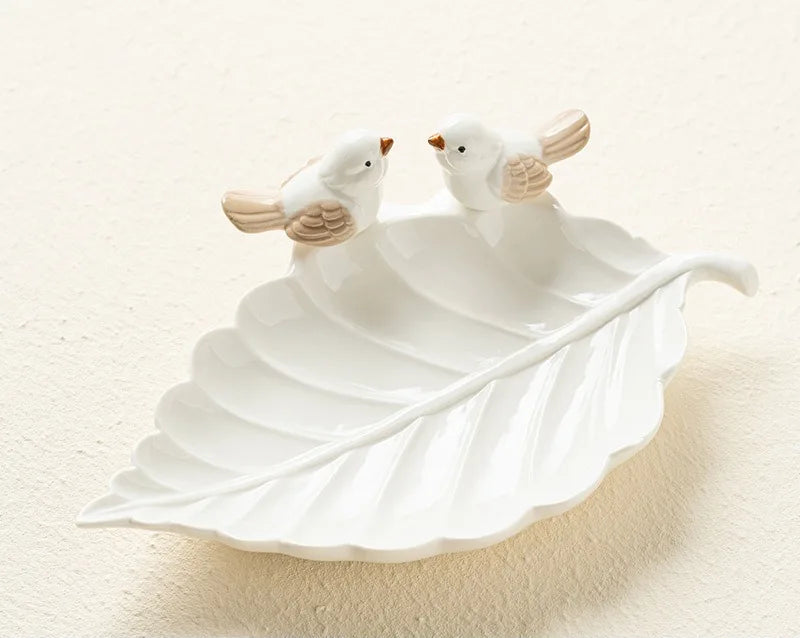 Bandeja de cerâmica Dim Sum Pássaro Criativa Prateleira para Armazenamento de Jóias Mesa de Chá em Casa Decoração Presentes Bonitos, Novos