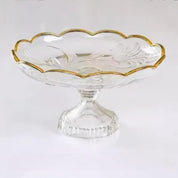 Prato de Cristal com Base para Frutas e Sobremesas