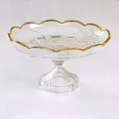 Prato de Cristal com Base para Frutas e Sobremesas