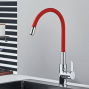 Torneira de pia de cozinha e nariz de gel de sílica, torneira de água quente e fria em várias cores disponíveis, qualquer direção, com montagem rotativa
