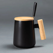 Caneca em Porcelana e Madeira - 400ml