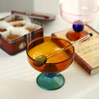 Taça de Sobremesa Elegante em Vidro Colorido