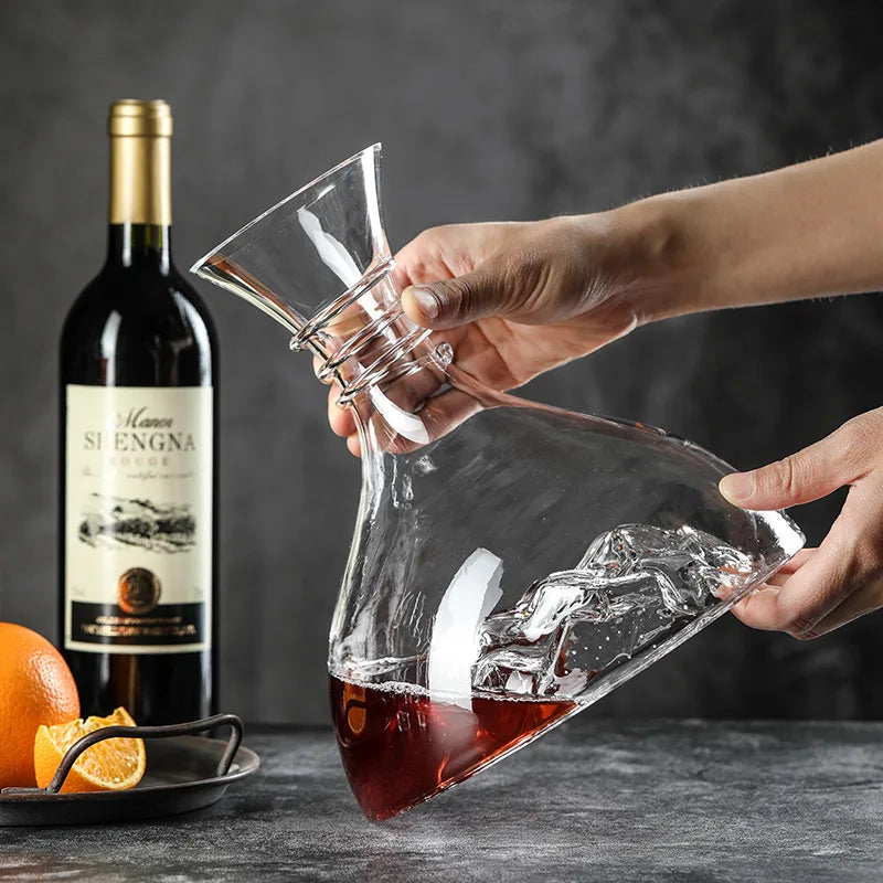 Decanter de Cristal Iceberg para Vinho Tinto Luxuoso