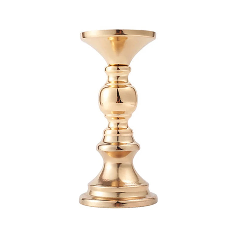 Conjunto Castiçais Dourado em Metal - 2pcs