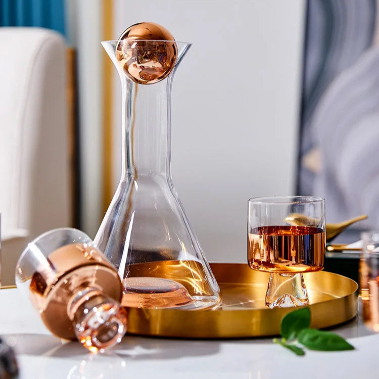 Jarra de Vidro Borosilicato Luxo 1.5L com Copos 260ml