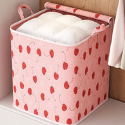 Organizador de Guarda-Roupa Dobrável com Estampa Rosa e Cereja