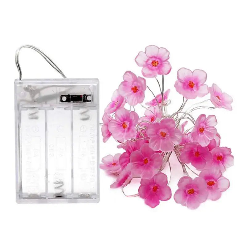 30leds flor de cerejeira luz fada corda luzes da noite rosa flor string lâmpadas bateria energia para decoração guirlanda natal
