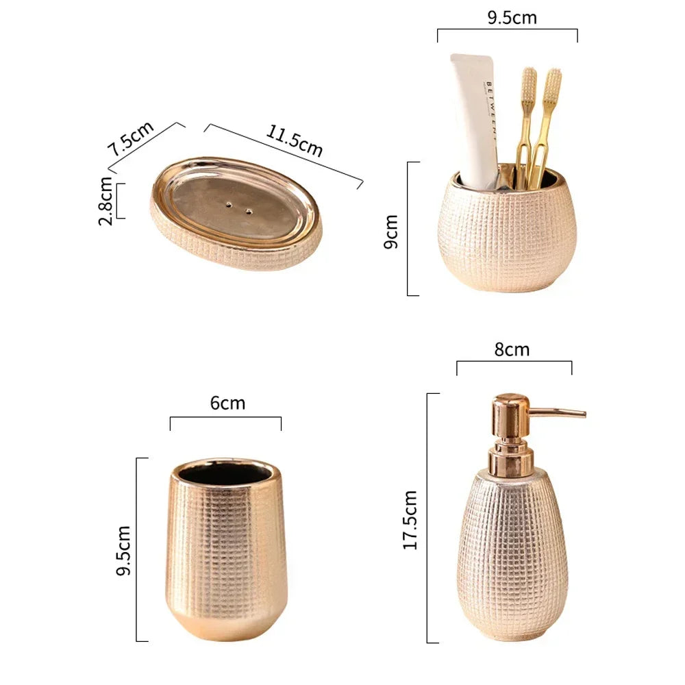 Linha Acessórios Rosé Individual ou Kit 4 Pcs em Cerâmica