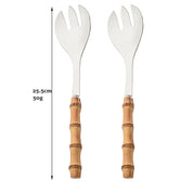 Kit Utensílios em Bambu e Inox - 2pcs
