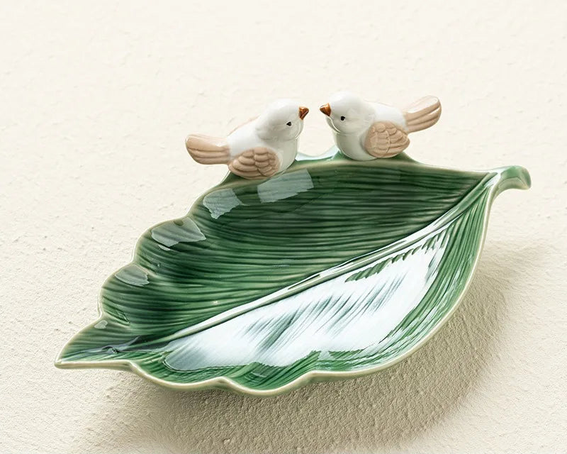 Bandeja de cerâmica Dim Sum Pássaro Criativa Prateleira para Armazenamento de Jóias Mesa de Chá em Casa Decoração Presentes Bonitos, Novos