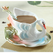 Conjunto Caneca Cisne em Porcelana Esmaltada - 3pcs
