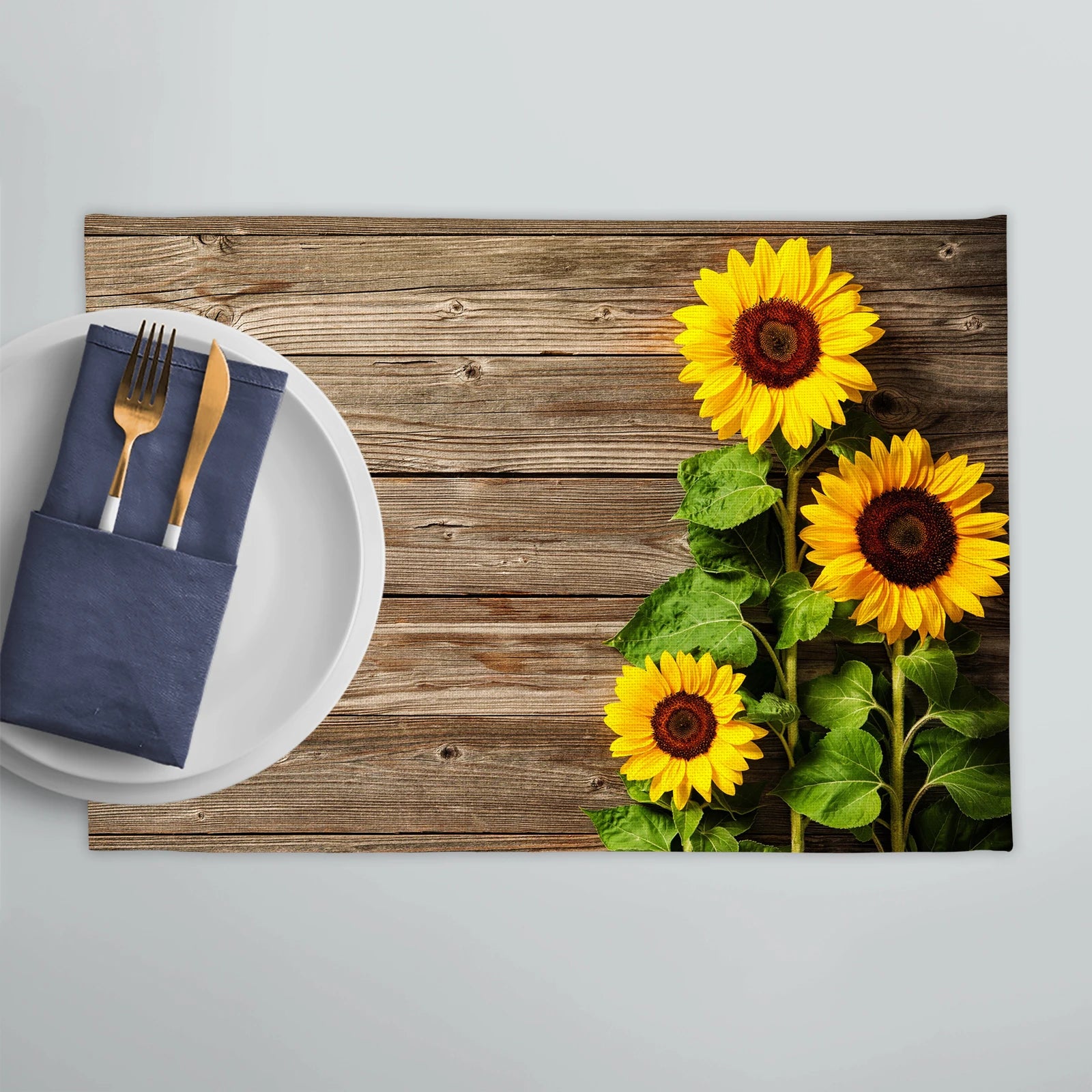 Conjunto 4 Descansos para Prato Girassóis