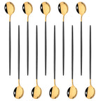 Kit Colheres de Aço Inox com Cabo Longo - 10pcs