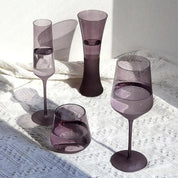 Taças e Copo de Cristal Roxo Fosco - Individual