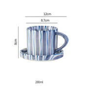 Conjunto de Cerâmica Listrado para Café e Chá