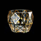 Copo de Cristal com Detalhes Dourado