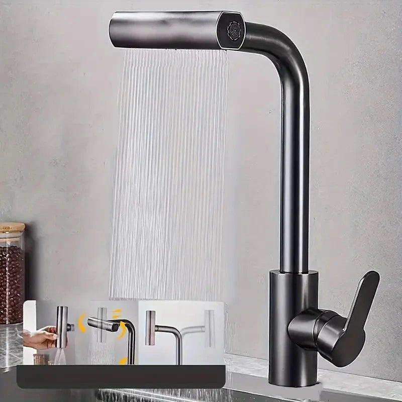 Torneira Black Cachoeira - Bico Giratório em Inox