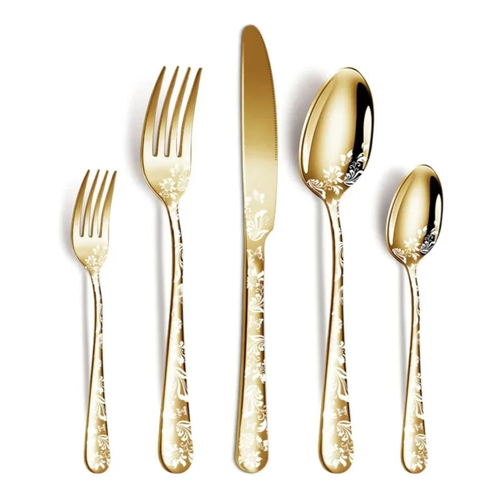 Conjunto Talheres Ramalhete 20 Pcs em Inox