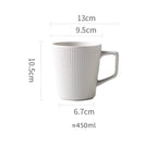 450ml canecas cerâmicas para homens e mulheres, copos de água da grande capacidade, para o café, leite, escritório, par