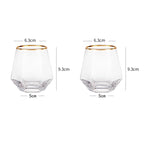 Copo Hexagonal de Vidro Colorido 320ml para Bebidas Nobres