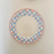 Prato Cerâmico Tulipa Azul e Branco