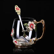 Caneca Flores Esmaltada de Vidro 5 Modelos