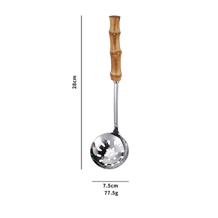Utensílios em Inox com Cabo de Bambu - 7 Modelos