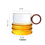 Xícara Sanfonada com Alça Colorida Vidro - 250ml